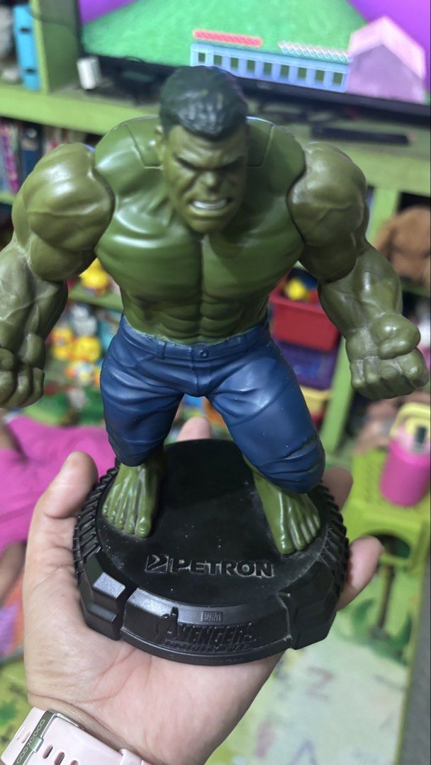 Marvel Avengers Infinity War Hulk Action Figure (Category: Figurines & Statues) located in Quezon City. Submitted by mommyclutter (Listing ID 1464644020, Image 2). Description: - Hulk figure from Avengers Infinity War - Exclusive Petron collectible - Includes black base with Avengers logo - Ideal for Marvel fans and collectors - Made in China.