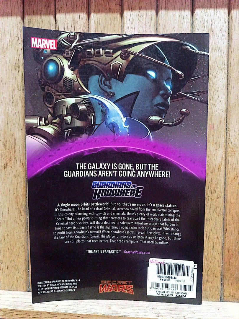 Marvel Guardians of Knowhere Secret Wars Comic Book (Category: Comics & Manga) located in Manila. Submitted by bravefox_0c9e03 (Listing ID 1464573645, Image 2). Description: - Guardians of Knowhere comic book - Part of Marvel's Secret Wars series - Collects issues #1-4 - Includes new, exclusive material - Story by Brian Michael Bendis - Art by Mike Deodato - Synopsis: The galaxy is gone, but the Guardians aren't going anywhere!.