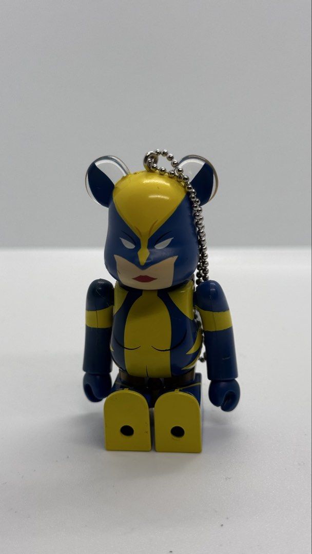 Marvel Wolverine Bearbrick Keychain Figure (Category: Designer & Blind Box Toys) located in Baguio. Submitted by zeemoda01 (Listing ID 1464712074, Image 2). Description: - Marvel Wolverine Bearbrick keychain - Iconic blue and yellow costume design with X-Men belt buckle - Detailed facial mask and painted red lips - Equipped with a ball chain at the ear for bags or keys - Features official Marvel copyright stamp on the back leg - Perfect collectib