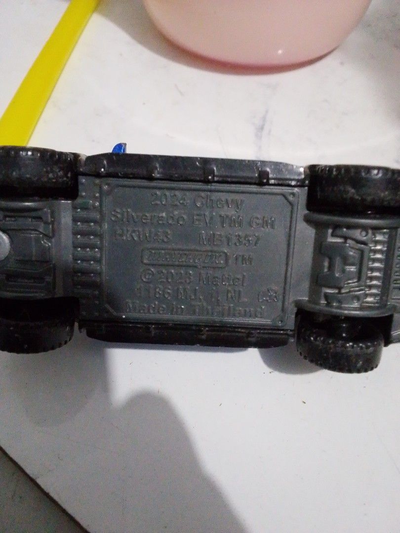 Matchbox 2024 Chevy Silverado EV Blue (Category: Vehicle & Diecast Models) located in Quezon City. Submitted by zealstone_baf57c (Listing ID 1464741325, Image 3). Description: - Brand: Matchbox - Model: 2024 Chevy Silverado EV - Color: Bright blue with contrasting black roof, windows, and truck bed - Features: Smooth rolling wheels and detailed chassis stamping with Mattel 2023 copyright - Origin: Made in Thailand - Condition: Brand new, great fo