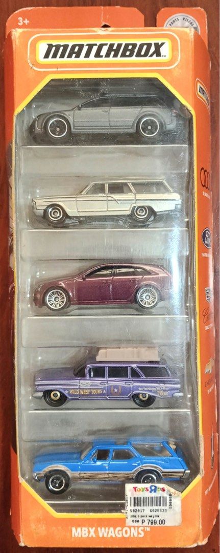 MATTEL Matchbox MBX Wagons 5-Pack (Category: Vehicle & Diecast Models) located in Pio Duran. Submitted by henzelhannah (Listing ID 1464620841, Image 1). Description: PTPA; - Matchbox 5-pack of wagons - Includes: '02 Audi RS 6 Avant, 1964 Ford Fairlane Wagon, Cadillac CTS Wagon, '59 Chevy Wagon, and 1971 Oldsmobile Vista Cruiser - Perfect for collectors or kids - Original Price: P 799.00 09159248299.