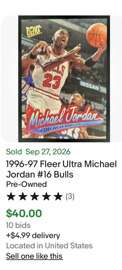 Michael Jordan 16 (Category: Raw Singles) located in Pila. Submitted by shift2. (Listing ID 1464595321, Image 3). Description: Cards are mint to nrmint Manage expectation for raw card bawal sa maselan Card with issue will be declared No refund once shipped Prices are subject to change based on recent ebay sale.