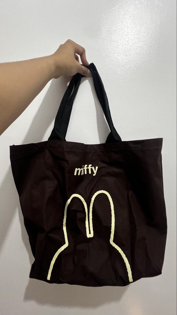 Miffy dark brown tote bag (Category: Tote Bags) located in Cavite. Submitted by chocolat.meilleure (Listing ID 1464749995, Image 1). Description: Miffy tote bag in dark brown with inner pocket. Flaws are mostly only on inner pocket.