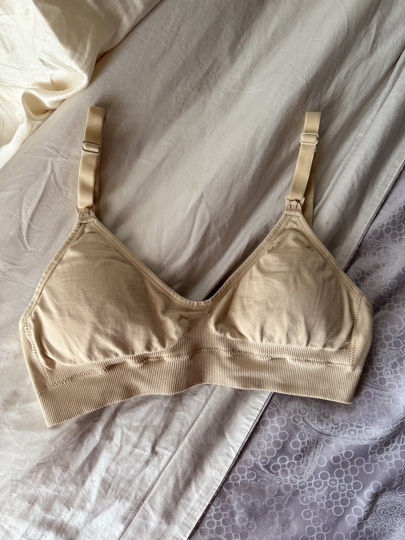 Milk Easy Nursing & Pumping Bra M Beige Maternity Bra (Category: Undergarments & Loungewear) located in Dagupan City. Submitted by _carabels_ (Listing ID 1464646048, Image 1). Description: - Brand: Milk Easy - Color: Beige - Size: M - Features: Adjustable straps, easy clasp closure for nursing or pumping, extension clasp included - Ideal for: Maternity, breastfeeding, and pumping moms - Material: Soft and stretchy fabric - Used only twice MOP: Gc
