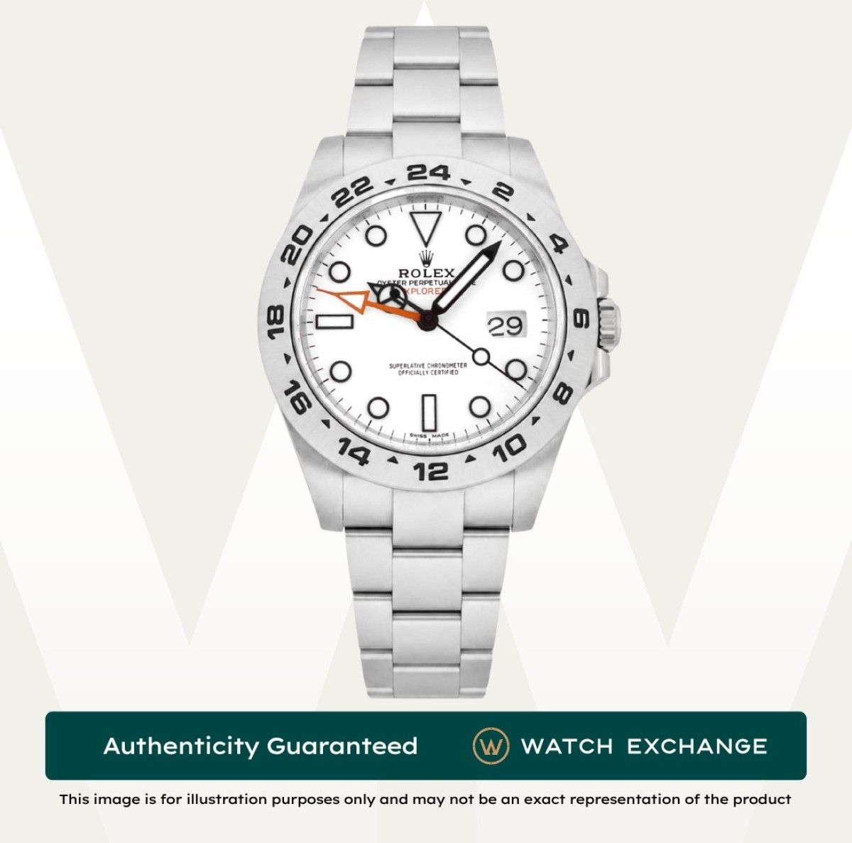 [Mint] Rolex Explorer II Polar Oyster 216570 White Dial Z28807 Jan 2013 (Category: Watches) located in Singapore. Submitted by watchexchange.sg (Listing ID 1464388255, Image 1). Description: [Mint] Rolex Explorer II Polar Oyster 216570 White Dial Z28807 Jan 2013 Price: $11,700 Brand: Rolex Model: 216570 Condition: Mint Dial: White Case Diameter: 42mm Material: Stainless Steel Original Box: Yes Original Cert/Papers: Yes Dated: Jan 2013 Warranty: 1