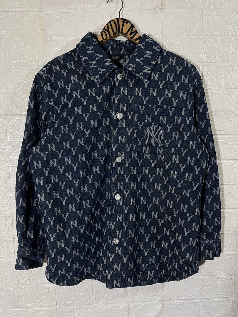 mlb new york AOP denim polo button down (Category: Coats, Jackets and Outerwear) located in Manila. Submitted by lloydiemmfmannn (Listing ID 1464617092, Image 1). Description: MLB new york yankees AOP denim polo LS sz L on tag w22.5 l28 flaws: pasay location ig: ALLIN.THRIFT.