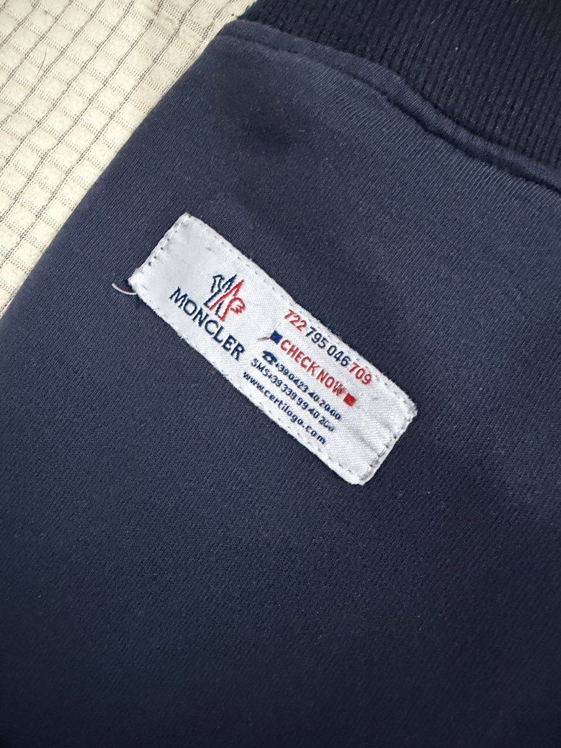 MONCLER sweatpants (Category: Luxury Apparel) located in Bulacan. Submitted by sossyfashion2013 (Listing ID 1464722777, Image 3). Description: Moncler Sweatpants XL on tag 8/10 color rate navy blue can pass as new with CERTILOGO LABEL .