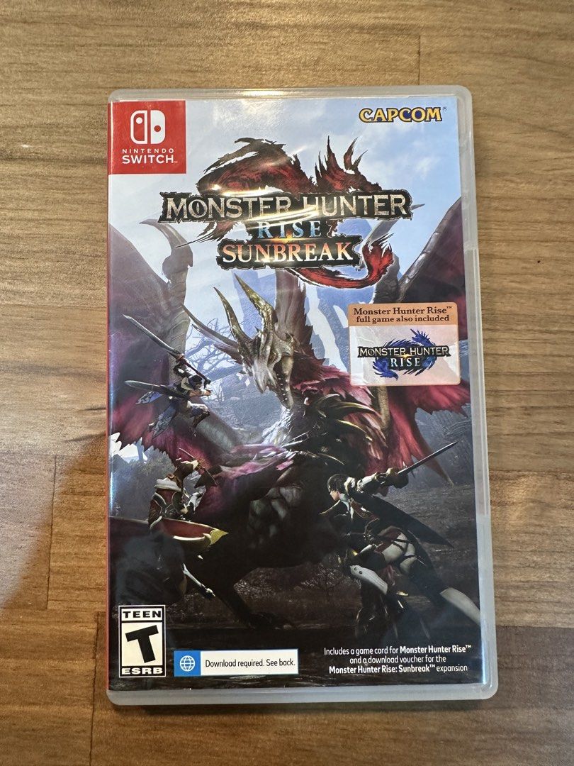 Monster Hunter Rise + Sunbreak Expansion Nintendo Switch Game (Category: Nintendo) located in Quezon City. Submitted by studiousstormtrooper (Listing ID 1464685486, Image 1). Description: - Monster Hunter Rise + Sunbreak Expansion for Nintendo Switch - Includes base game card - Download voucher for Sunbreak expansion included - Sunbreak voucher expires 12/31/2099 - Internet connection required for Sunbreak download - Region-free game.