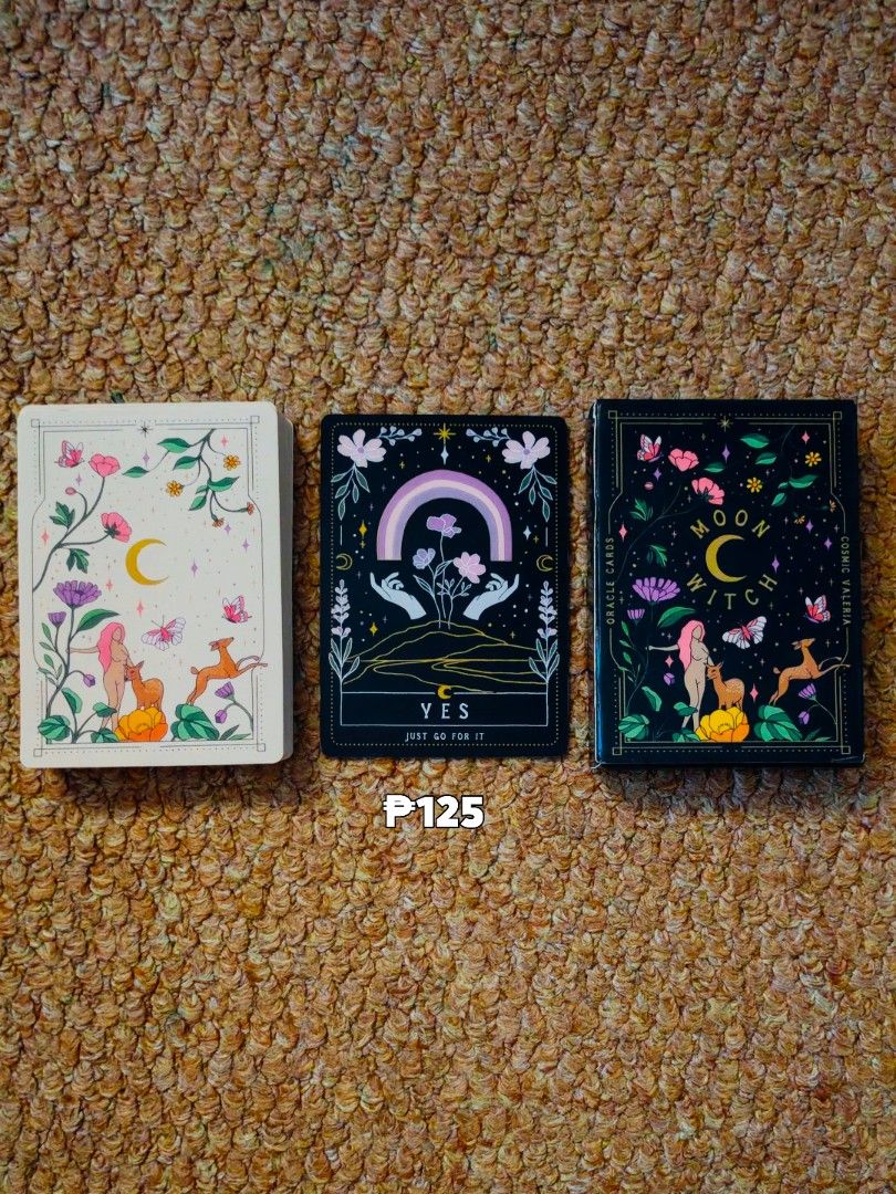 Moon Witch Oracle Deck (Category: Educational & Learning Toys) located in Pinamalayan. Submitted by dot.e (Listing ID 1464573888, Image 1). Description: Still new. Opened and Unused. All complete cards. J&T or LBC shipping Sf shouldered by the buyer Location: Pinamalayan, Oriental Mindoro.