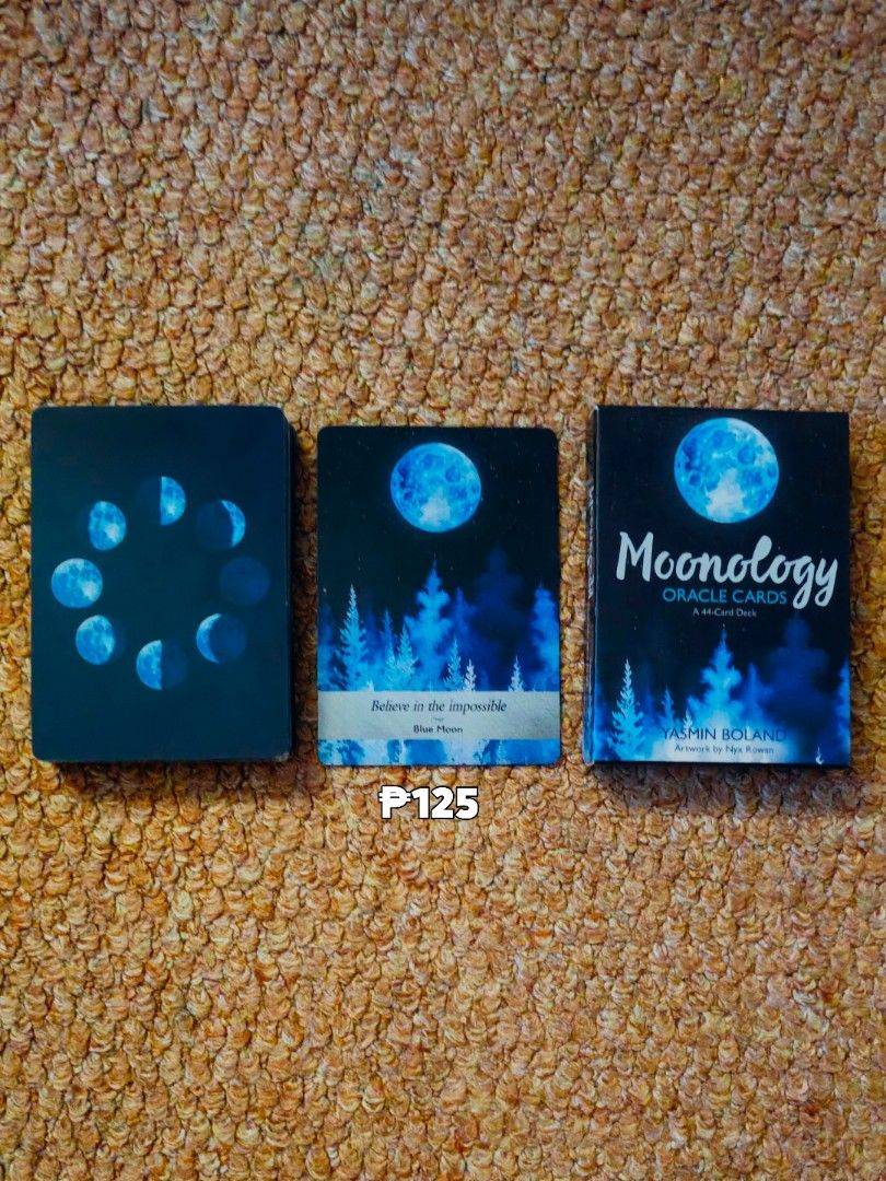 Moonology Oracle Deck (Category: Educational & Learning Toys) located in Pinamalayan. Submitted by dot.e (Listing ID 1464573960, Image 1). Description: Still new. Opened and Unused. All complete cards. J&T or LBC shipping Sf shouldered by the buyer Location: Pinamalayan, Oriental Mindoro.