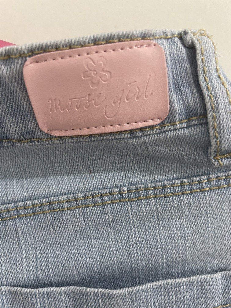 Moose Girl Light Wash Flared Jeans Size 8 (Category: Jeans) located in Quezon City. Submitted by sanri23 (Listing ID 1464592665, Image 3). Description: - Brand: Moose Girl - Style: Light wash flared jeans - Details: Frayed hem, elastic waistband - Size: 8 - Perfect for: Everyday wear.
