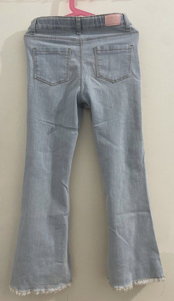 Moose Girl Light Wash Flared Jeans Size 8 (Category: Jeans) located in Quezon City. Submitted by sanri23 (Listing ID 1464592665, Image 2). Description: - Brand: Moose Girl - Style: Light wash flared jeans - Details: Frayed hem, elastic waistband - Size: 8 - Perfect for: Everyday wear.