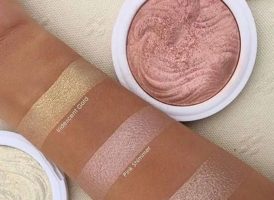 MUA Makeup Academy Shimmer Highlight Powder (Category: Makeup) located in Cebu City. Submitted by kyeshamori24 (Listing ID 1464720489, Image 3). Description: - Brand: MUA Makeup Academy - Product: Shimmer Highlight Powder - Price: ₱150 each - Formula: Swirled baked texture, super pigmented - Finish: Intense glow that catches the light - Available Shades: Iridescent Gold, Pink Shimmer - Best For: Cheekbones, brow bones, and collarbones.