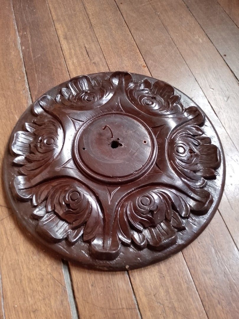 Narra wood round console (Category: Other Home Decor) located in Malabon City. Submitted by bugoy18 (Listing ID 1464657970, Image 1). Description: Narra wood round console stand for santo of any figure solid narra pm price.