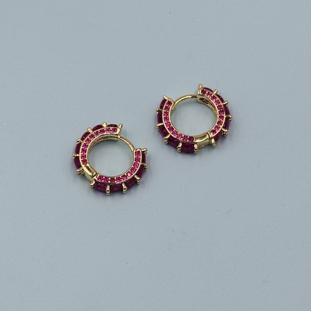 Natural Ruby Loop Earring in Gold Plated (Category: Earrings) located in Baguio. Submitted by paatttyyyy (Listing ID 1464672344, Image 1). Description: Natural Ruby Loop Earring in Gold Plated UV Light Reactive All sides have ruby (Front, Back, Side by Side) 🏷️ 680.