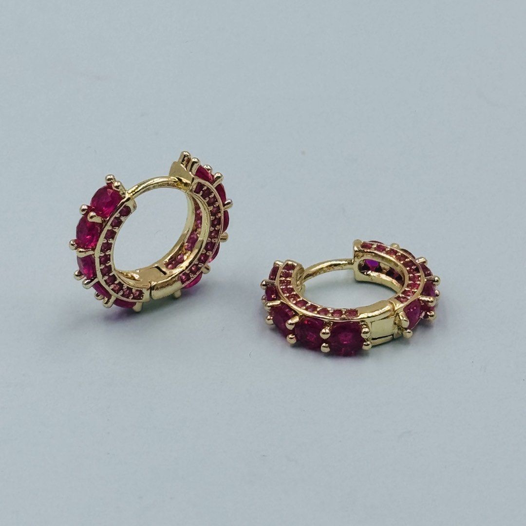 Natural Ruby Loop Earring in Gold Plated (Category: Earrings) located in Baguio. Submitted by paatttyyyy (Listing ID 1464672344, Image 3). Description: Natural Ruby Loop Earring in Gold Plated UV Light Reactive All sides have ruby (Front, Back, Side by Side) 🏷️ 680.