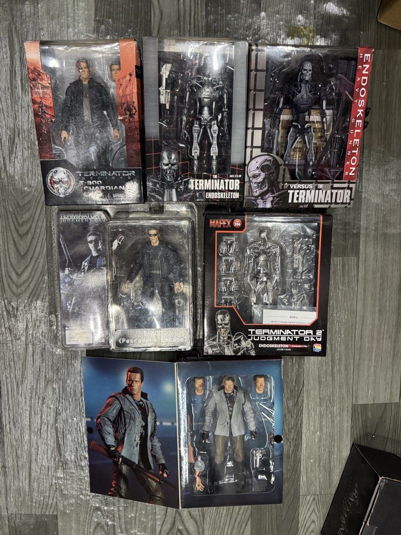 Neca Terminator T800 / Endoskeleton (Category: Figurines & Statues) located in Paranaque City. Submitted by icko007 (Listing ID 1464704092, Image 1). Description: Neca Endoskeleton Heavy gunner bib - 1.3k Only Neca Endoskeleton Terminator bib - 1.3k Only Mafex Terminator 2 Endoskeleton - SOLD Neca T800 Guardian Bib - SOLD Neca T800 Judgement day - 1.8k Only Neca Ultimate Terminator T800 tech Noir missing 1 extra Gun - 1.6k Only Dibs now pay now /