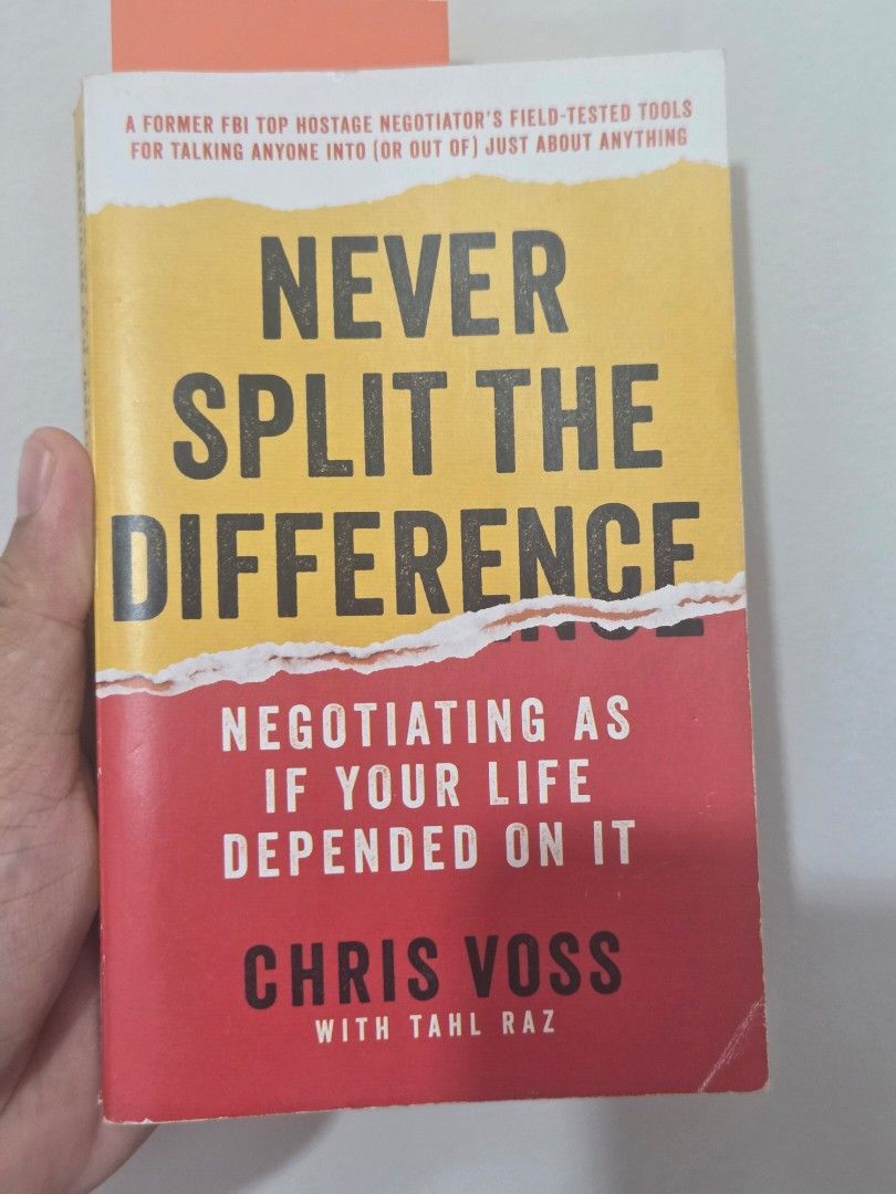 Never Split the Difference by Chris Voss - Negotiation Book (Category: Storybooks) located in Santa Rosa. Submitted by prelovvdd (Listing ID 1464603438, Image 1). Description: - Learn negotiation tactics from a former FBI hostage negotiator. - Discover field-tested tools for talking anyone into (or out of) anything. - Handle high-stakes negotiations, business deals, and everyday conflicts. - A riveting read with practical, actionable advice..