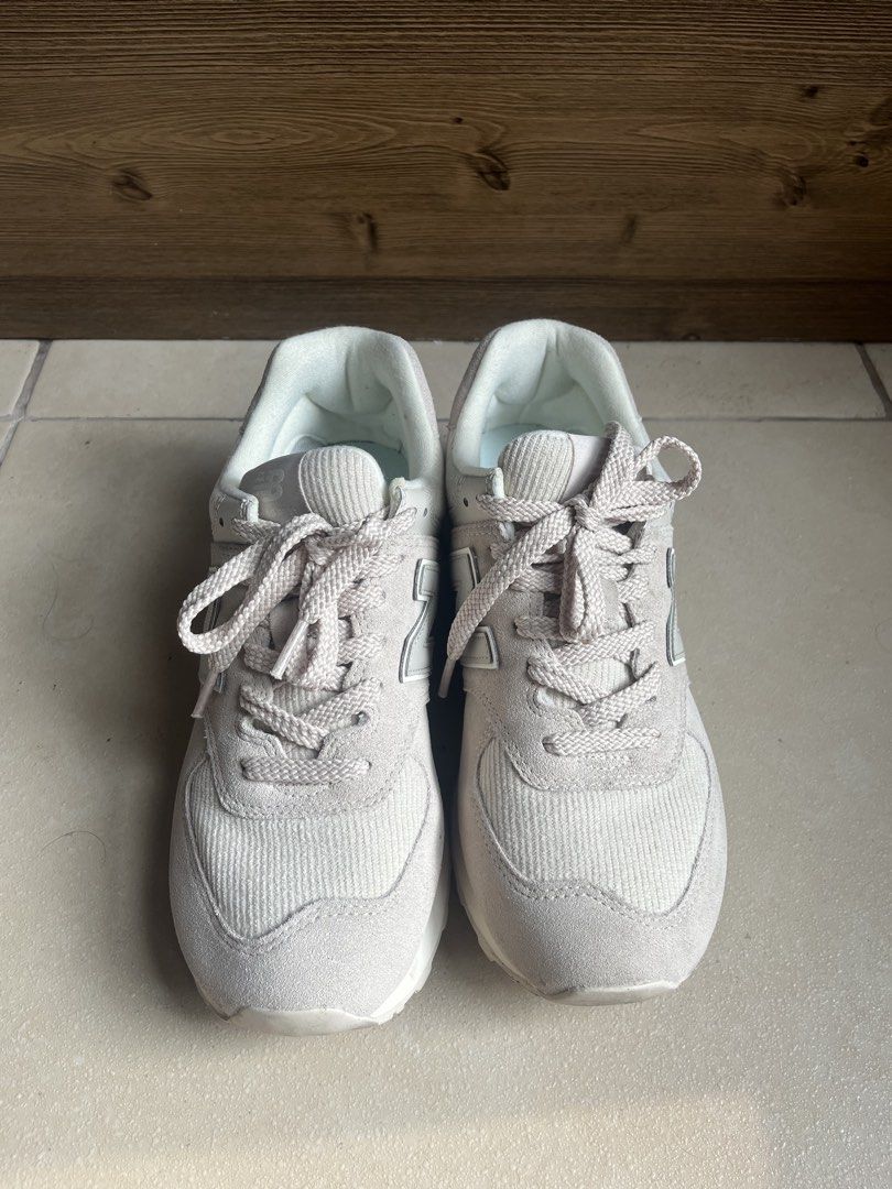 New Balance 574 Sneakers Angora (Category: Sneakers) located in Taguig. Submitted by victoriadl (Listing ID 1464656236, Image 3). Description: - Used less than five times only - Super comfy even for long walks!!! - Reason for selling: too many footwear alr SRP: ₱5,000+ .