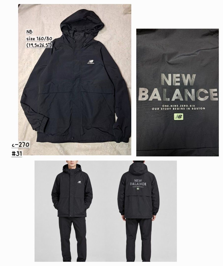 New Balance windbreaker jacket (Category: Coats, Jackets and Outerwear) located in Baguio. Submitted by mishmashfritz (Listing ID 1464684164, Image 1). Description: like new, thrifted, NO FLAWS, 2-way closure, adjustable hem, water repellent material, with mesh lining,.