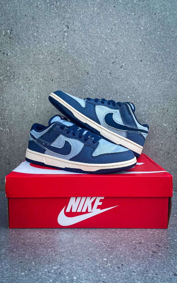 Nike Dunk Low Denim (Category: Sneakers) located in Naga. Submitted by generic_username0711 (Listing ID 1464619132, Image 1). Description: - Authentic Nike Dunk Low sneakers - Stylish denim colorway with light and dark blue panels - Ideal for casual wear and everyday outfits - Includes original Nike shoe box Size 9.5 M US SRP: P6,995.