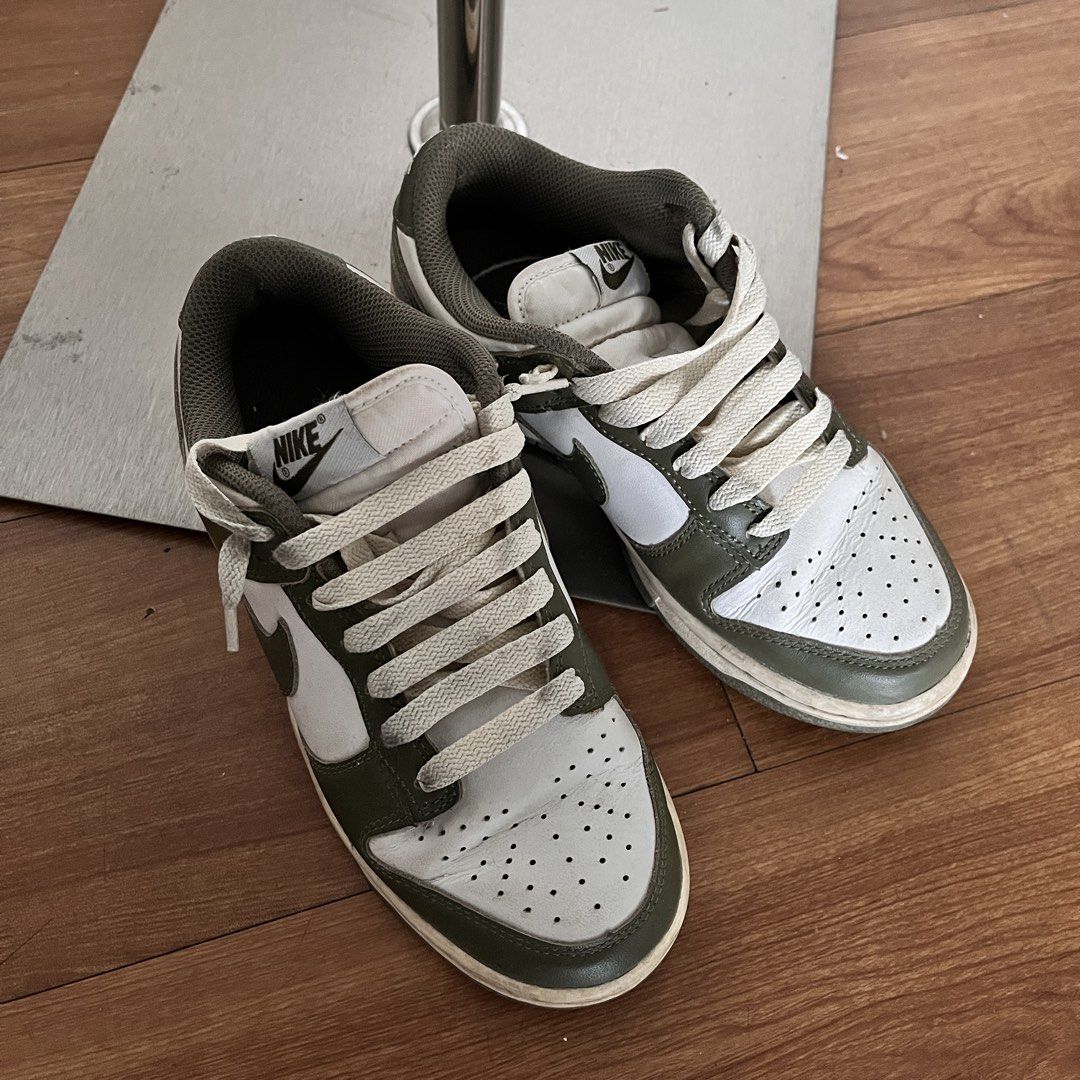 Nike dunk olive (Category: Sneakers) located in Muntinlupa City. Submitted by on.repeeat (Listing ID 1464571462, Image 2). Description: Used and needs cleaning Has crease din po Bought at aftermarket for 16k No box na po just the shoes lang Still nego.