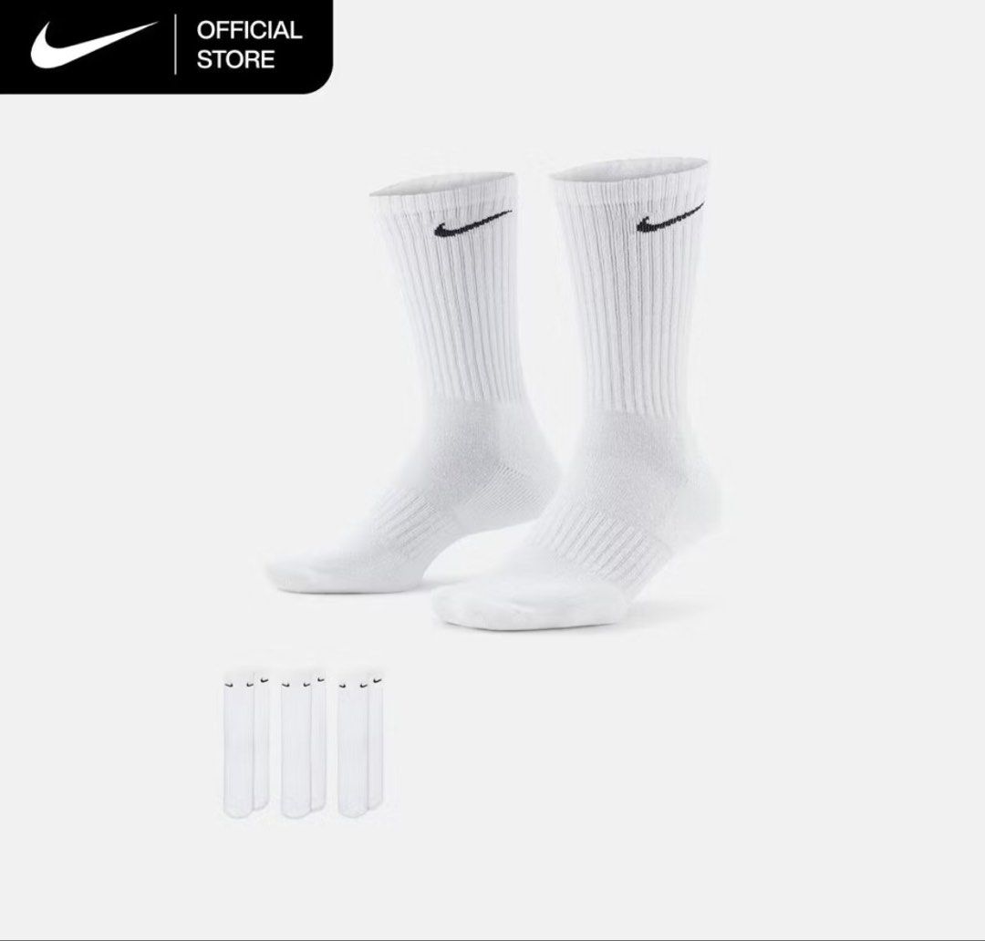 Nike Everyday Cushioned Training Crew Socks - White (Category: Socks) located in Cavite. Submitted by new.cheddar (Listing ID 1464605290, Image 1). Description: Brand New Nike Crew Tube socks in white 4 pairs Size Large ( US mens 8-12) 250 each lang. sobra lang sa nabili.