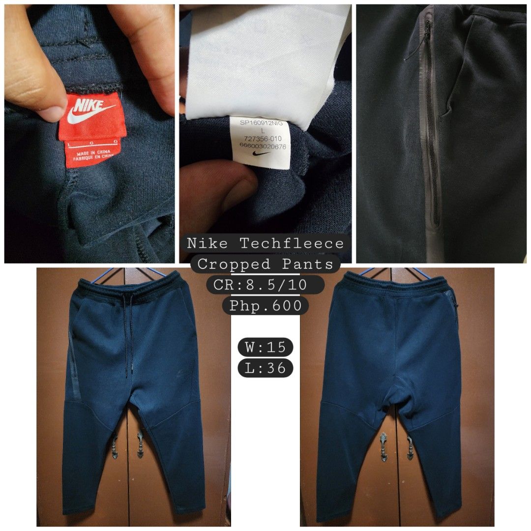 Nike Techfleece Cropped Pants (Category: Joggers) located in Tanza. Submitted by coki27 (Listing ID 1464645441, Image 1). Description: See detailed pics for info Meetup/Pickup: Tanza Cavite Shipping: LBC/JnT/LALAMOVE TY 😁🙌.