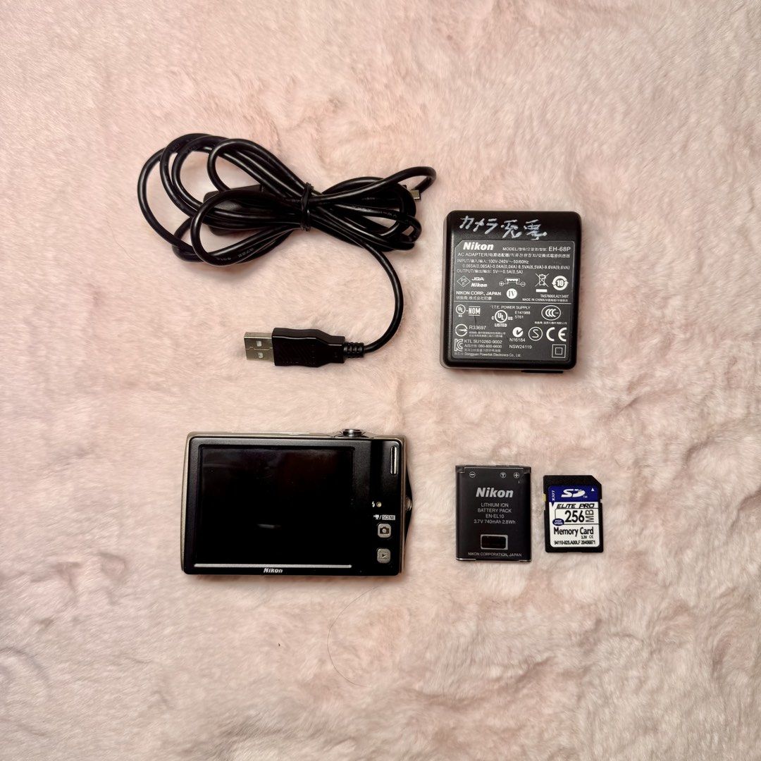 Nikon COOLPIX S4000 Digital Camera with Accessories (Category: Cameras) located in Manila. Submitted by kyliehilario (Listing ID 1464601950, Image 2). Description: ⋆˚࿔ Nikon COOLPIX S4000 𝜗𝜚˚⋆ 📸 ₱7,499 ૮꒰˵• ﻌ •˵꒱ა features ✿ 12.0 MP CCD sensor ✿ NIKKOR 4× optical zoom lens (27–108mm equivalent) ✿ Electronic Vibration Reduction (VR) ✿ 3.0″ touchscreen LCD (460k dots) ✿ HD 720p video recording ✿ EXPEED C2 image processor ✿ Face-priority autofocu