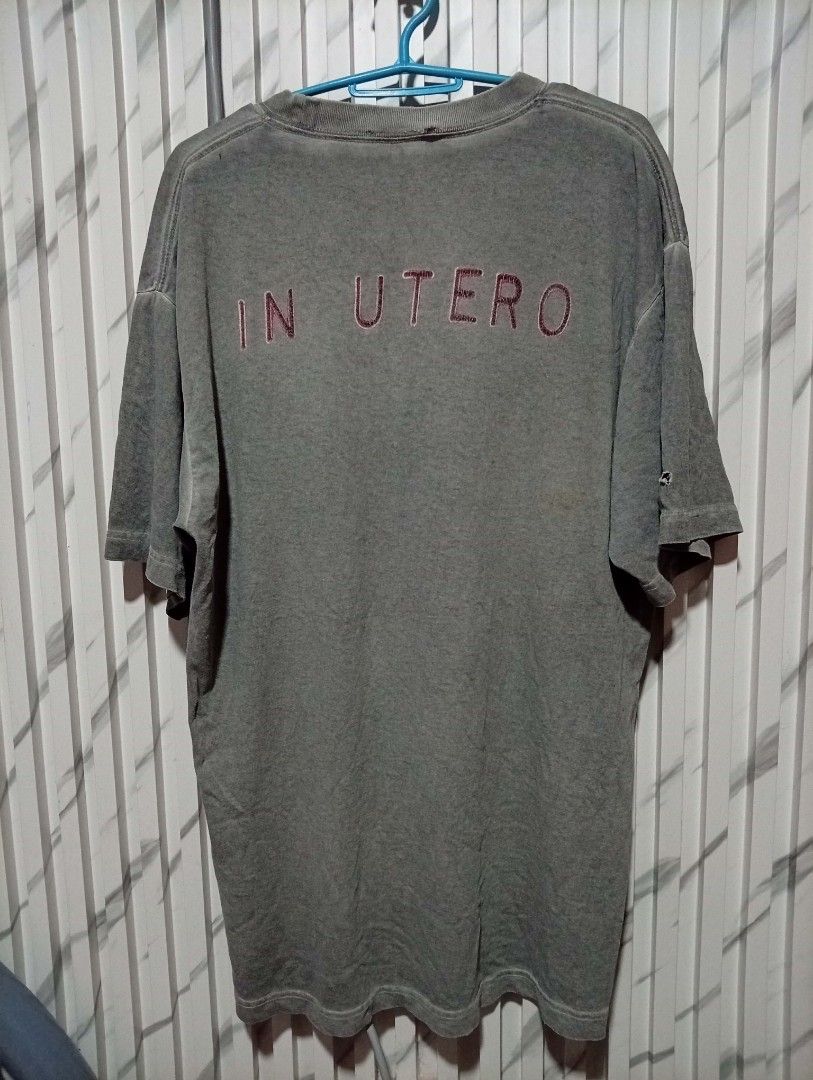 Nirvana Angel In Utero Wash Gray ( dated 1993 ) (Category: Tshirts & Polo Shirts ) located in Barotac Nuevo. Submitted by john.pritz (Listing ID 1464687156, Image 2). Description: Nirvana Angel In Utero Wash gray ( Dated 1993 ) excellent condi No side Sem issue hole ( see the pic ) width 22 to 23 Length 30.