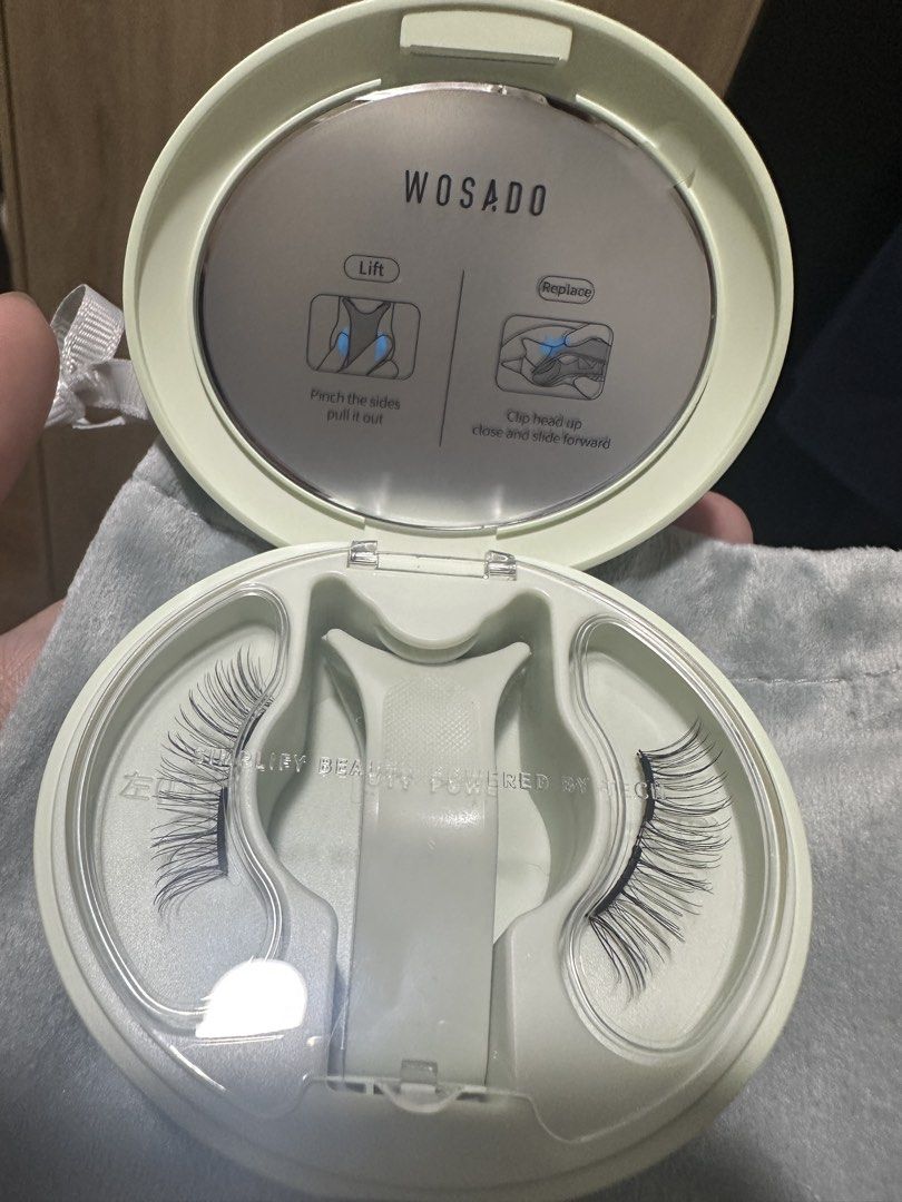 (No Box) WOSADO Magnetic Eyelashes Kit with Applicator (Category: Makeup) located in Quezon City. Submitted by biskybysh (Listing ID 1464679072, Image 2). Description: - WOSADO Magnetic Eyelashes Kit - Includes reusable magnetic lashes - Comes with a magnetic applicator tool - Case features instructions for lash application and replacement - Packaged in a soft pouch - Ideal for fast and effortless lash application - RFS: Not suitable for me.
