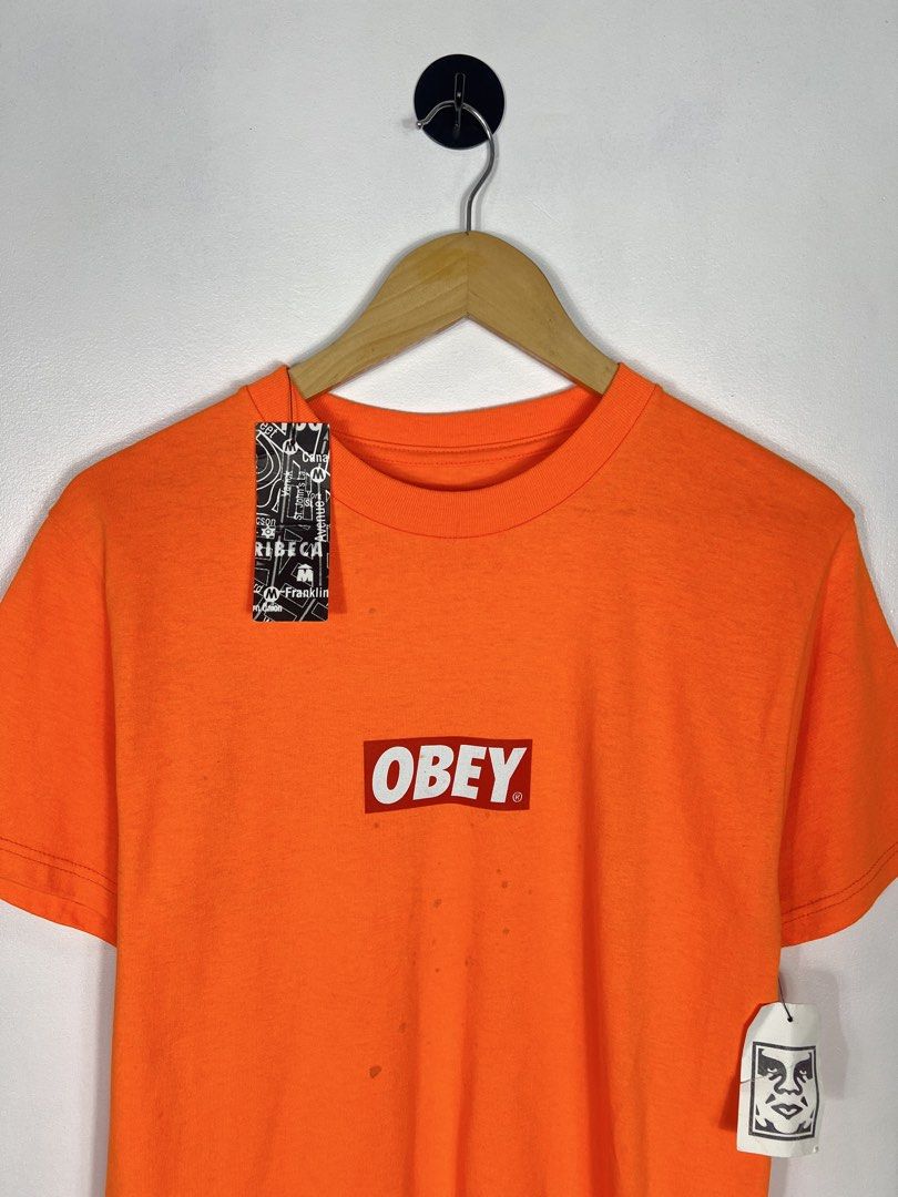 OBEY - Classic Box Logo in Orange (Category: Tshirts & Polo Shirts ) located in Bacolod City. Submitted by nodaysoff (Listing ID 1464754663, Image 3). Description: OBEY - Classic Box Logo in Orange - Authentic Measures: 18x27 | Small Excellent condition Flaws: light blue spots ₱780.