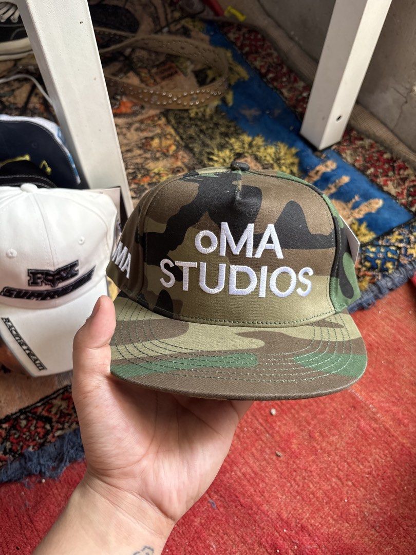 oMA STUDIOS Camouflage Cap (Category: Caps & Hats) located in Pasay City. Submitted by namastenamstenamaste (Listing ID 1464589203, Image 1). Description: oMA STUDIOS Camo Bnew with tag +sf.