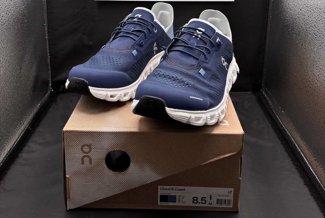 ON Cloud 6 Coast Navy Running Shoes (Category: Sneakers) located in Kabankalan. Submitted by mad_zillaaa (Listing ID 1464619598, Image 1). Description: - ON Cloud 6 Coast Running Shoes - Color: Navy Blue - Size: US Men's 8.5 - Lightweight and comfortable for daily runs and walks - Sleek and modern design - Suitable for pavement and trails - Comes with original box - 💯 original.