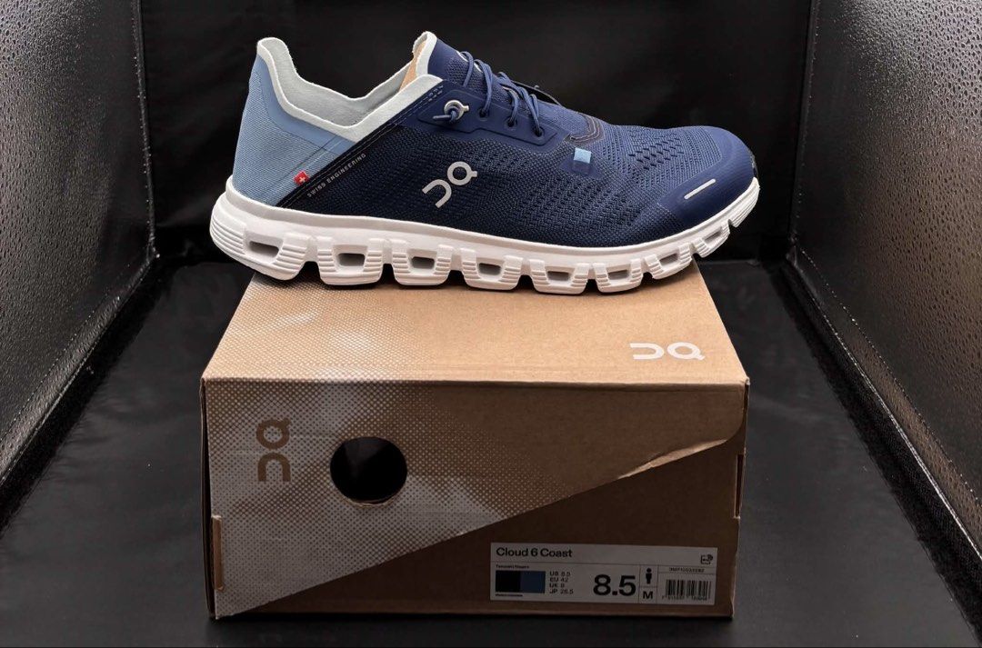 ON Cloud 6 Coast Navy Running Shoes (Category: Sneakers) located in Kabankalan. Submitted by mad_zillaaa (Listing ID 1464619598, Image 3). Description: - ON Cloud 6 Coast Running Shoes - Color: Navy Blue - Size: US Men's 8.5 - Lightweight and comfortable for daily runs and walks - Sleek and modern design - Suitable for pavement and trails - Comes with original box - 💯 original.