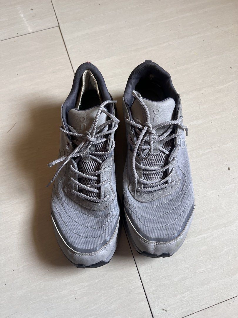 On Cloud Gray Running Shoes (Category: Casual Shoes) located in Zamboanga. Submitted by safe.haimer (Listing ID 1464741127, Image 2). Description: - Brand: On running shoes - Color: Gray - Design: Swiss engineering style with breathable mesh panels - Features: Quick-lace system and comfortable CloudTec sole unit with good grip - Condition: Light wear on the treads, lots of life and miles left - Best for: Comfortable daily trainers.