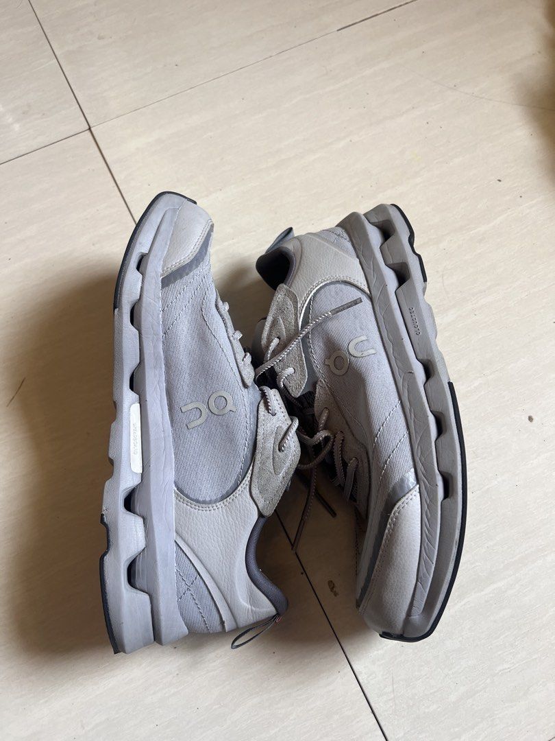 On Cloud Gray Running Shoes (Category: Casual Shoes) located in Zamboanga. Submitted by safe.haimer (Listing ID 1464741127, Image 3). Description: - Brand: On running shoes - Color: Gray - Design: Swiss engineering style with breathable mesh panels - Features: Quick-lace system and comfortable CloudTec sole unit with good grip - Condition: Light wear on the treads, lots of life and miles left - Best for: Comfortable daily trainers.