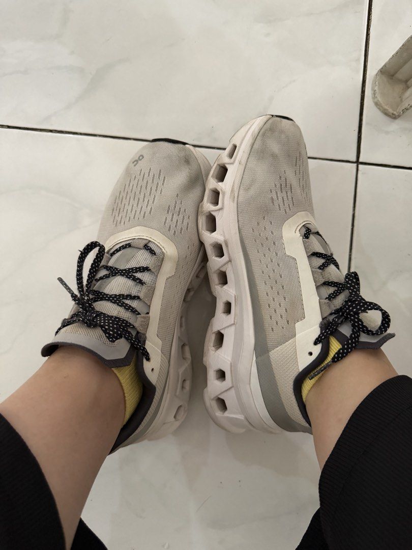 ON CloudTec Running Shoes (Category: Sneakers) located in Cagayan de Oro. Submitted by jammyjane (Listing ID 1464576718, Image 2). Description: - ON CloudTec running shoes - Color: Light grey with black laces - Size: US Women's 7 / EU 38 - Perfect for running or everyday wear - Shows minor signs of wear, but plenty of life left - Selling because they are no longer frequently used.