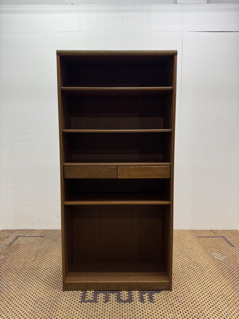 Open shelves (Category: Shelves, Cabinets & Racks) located in Quezon City. Submitted by matetdevis13 (Listing ID 1464641184, Image 1). Description: Wooden Open Shelves with 2 Drawers Price: 6,900 L33.5 x W14.5 x H71 In good condition Code JMD21-MJ642.