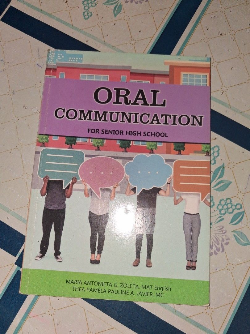Oral Communication for Senior High School Textbook (Category: Textbooks) located in Manila. Submitted by marcas022798212 (Listing ID 1464611964, Image 1). Description: - Oral Communication textbook for Senior High School - Authors: Maria Antonieta G. Zolete and Thea Pamela Pauline A. Javier - Publisher: Mindshapers Co., Inc. - Ideal for students studying communication.