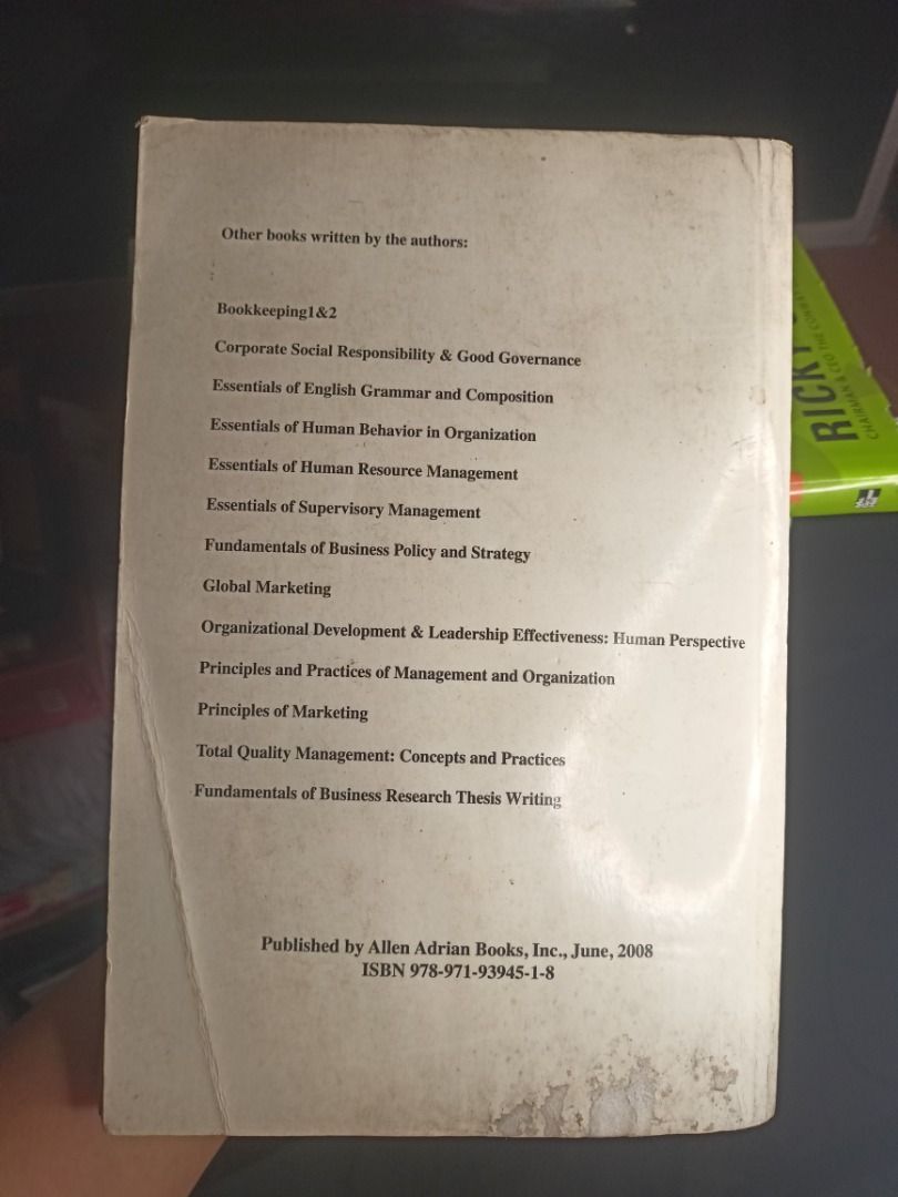 Organizational Development and Leadership Effectiveness Human Perspective (Category: Textbooks) located in Tumauini. Submitted by qeynichi (Listing ID 1464760275, Image 2). Description: - Title: Organizational Development and Leadership Effectiveness: Human Perspective - Authors: Samuel Mejia Salvador, Milagrina Alviar-Gomez, and Ellinor Fua-Geronimo - Publisher: Allen Adrian Books, Inc. (June 2008) - ISBN: 978-971-93945-1-8 - Format: Softcover w