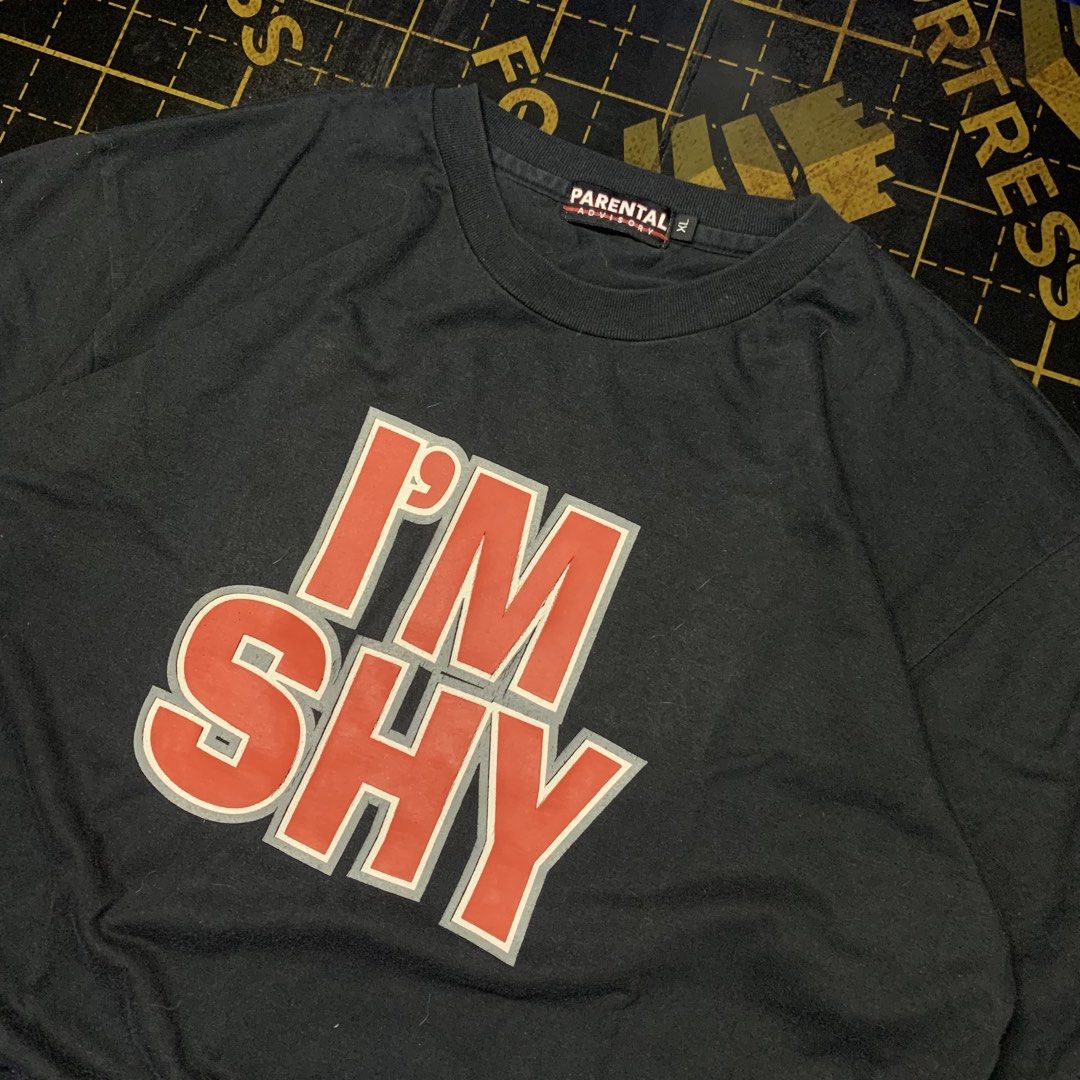 Parental Advisory Statement Tee (Category: Tshirts & Polo Shirts ) located in Manila. Submitted by vanmeds (Listing ID 1464637592, Image 2). Description: Parental Advisory Statement Tee “I’m Shy …… but i’m wild in bed” Xl on tag 21 width 27 length no issues 📍Manila .