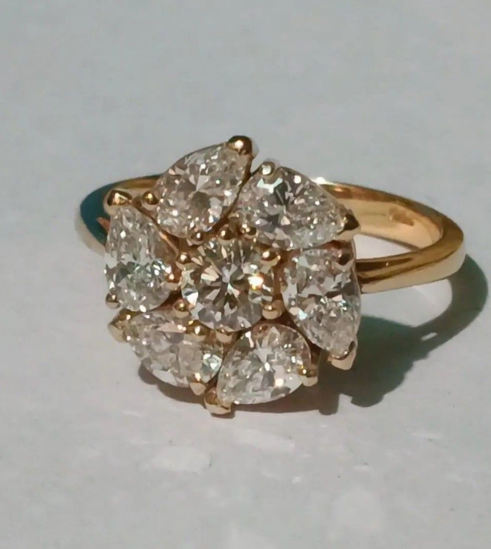 Pear diamond ring (Category: Rings) located in Manila. Submitted by jeanlex1973 (Listing ID 1464726213, Image 1). Description: 2.45 carat diamond natural diamond set in 18k yellow gold ring 6 pcs pear shape diamond 1 round diamond center size 6 1/2.