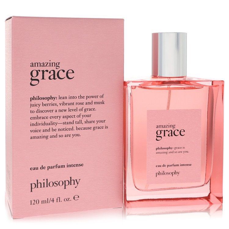 Philosophy Amazing Grace Eau de Parfum Intense 120ml (Category: Fragrance & Deodorants) located in Butuan. Submitted by ninzzme26 (Listing ID 1464725238, Image 1). Description: - Authentic Philosophy Amazing Grace Eau de Parfum Intense - Generous 120ml big size bottle - Fragrance notes: Juicy berries, vibrant rose, and musk - Brand new, unopened packaging - Original box included.