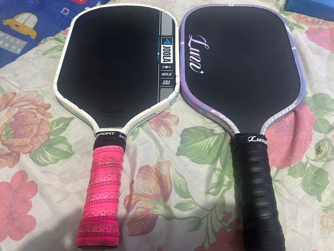 Pickleball paddle (Category: Racket and Ball Sports) located in Manila. Submitted by ai_tresmanio07 (Listing ID 1464595460, Image 2). Description: Selling extra paddle (bundle only) Joola pro 4 hyperion 8/10 - edge guard installed, can replace grip after the deal Luzz tornazo 8/10 - edge guard installed, can change grip after the deal both for 13k (slighty negotiable) laguna area and nearby.