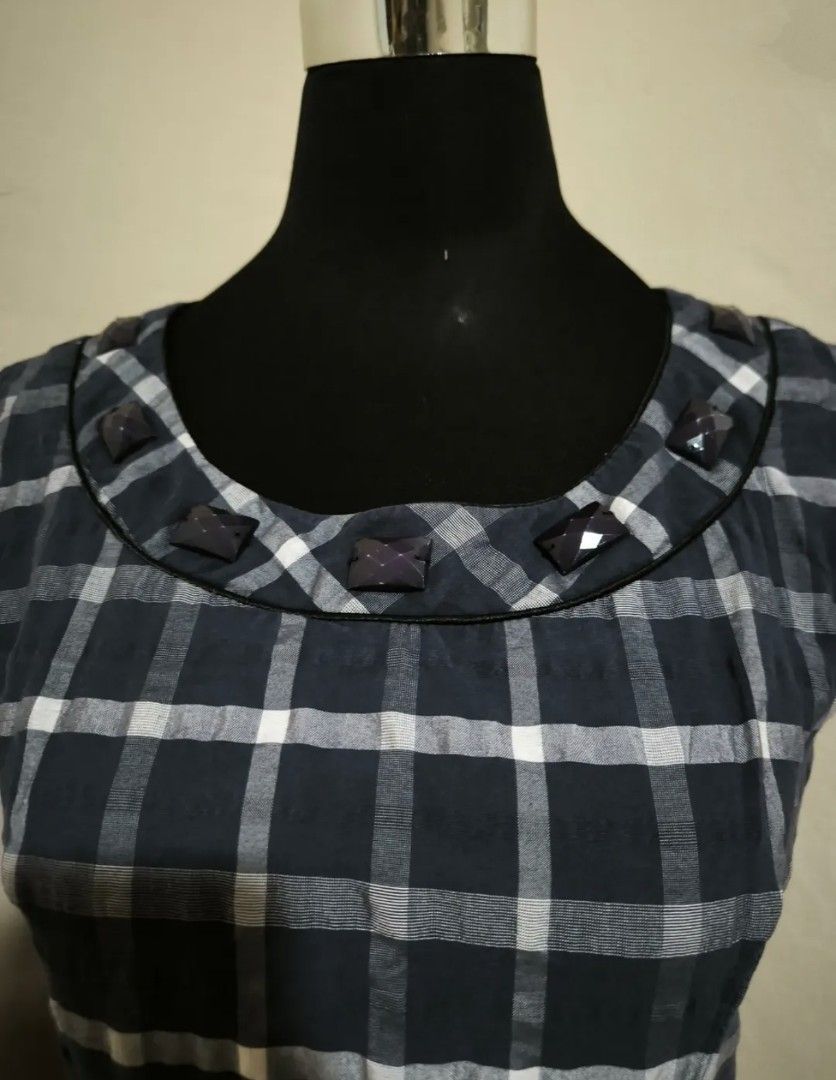 Plaid print dress (Category: Dresses) located in Manila. Submitted by wearforce (Listing ID 1464585378, Image 3). Description: Plaid print dress can fit M-L good condition no issues color rate 9/10 150 + sf.