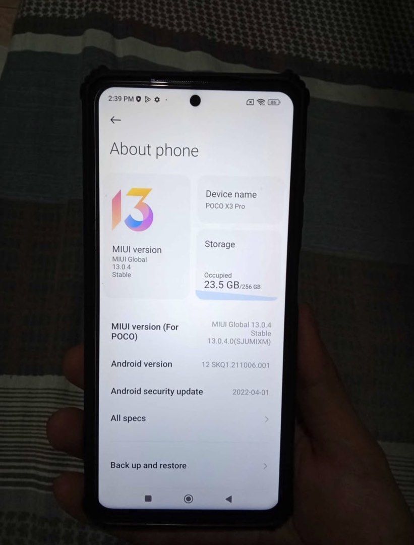 POCO X3 PRO 4/128GB (Category: Xiaomi) located in Manila. Submitted by sharuki (Listing ID 1464582662, Image 3). Description: FOR SALE POCO X3 PRO 4/128 NO ISSUE UNIT CASE CORD TAGUIG LOCATION.