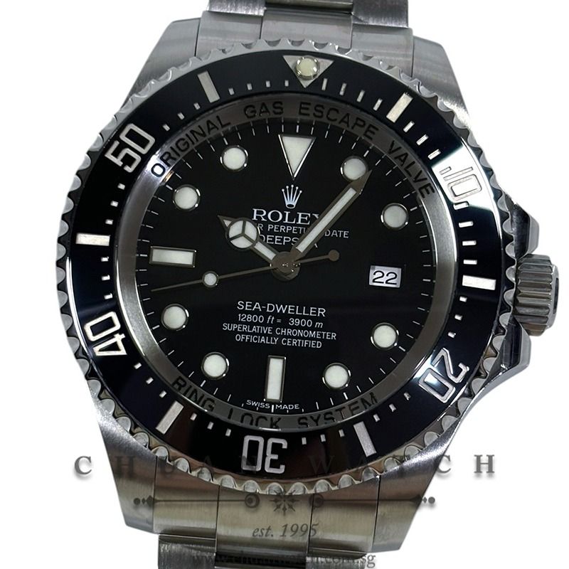 Pre-Owned Rolex Deepsea Sea-Dweller 44mm 116660 Black - Discontinued (SEP 2014) (Category: Watches) located in Singapore. Submitted by chuanwatch (Listing ID 1464614519, Image 1). Description: Rolex Deepsea Sea-Dweller 44mm 116660 Black - Discontinued REF : 116660-0001 *AVAILABLE Asking Price of SGD$10,950 (Negotiable, 2% Off via Cash / Bank Wire / PayNow) Condition : Pre-Owned in Near-MINT Condition Alpha-Numerical Series (Circa 2014) Complete B