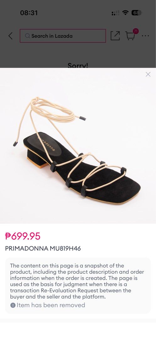 Primadonna Strappy Sandals (Category: Flats & Sandals) located in Valenzuela. Submitted by jam0816 (Listing ID 1464577170, Image 1). Description: I really liked this, had it sewn pa para mas matibay. Strap is garterized. Needs cleaning lang..