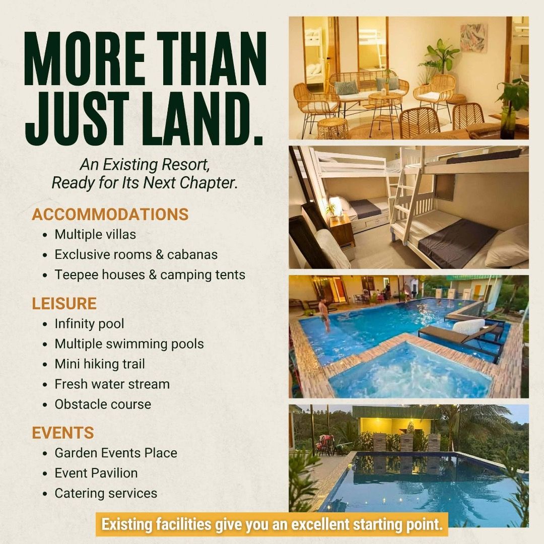 PRIME DEVELOPMENT PROPERTY FOR SALE RESORT IN BATAAN (Category: Commercial) located in Quezon City. Submitted by zobelle88properties (Listing ID 1464629642, Image 1). Description: 🐲 PRIME DEVELOPMENT PROPERTY FOR SALE IN BATAAN • Lot Area: Approximately 2.5 hectares • Existing buildings and facilities • Scenic mountain views • Peaceful and accessible location • Suitable for resort, events place, glamping, hospitality, residential, or commercial 